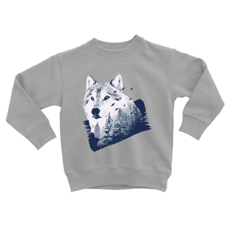 Wolf Forest Toddler Sweatshirt by cm-arts | Artistshot