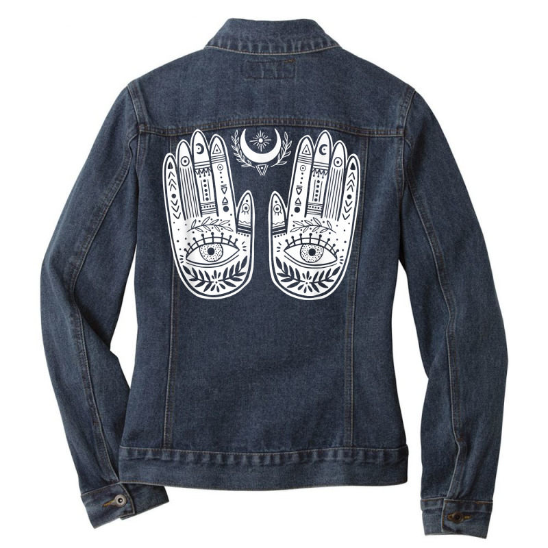 Fortune Telling Teller Foretelling Chiromancy Palmistry T Shirt Ladies Denim Jacket by pypybedypa | Artistshot