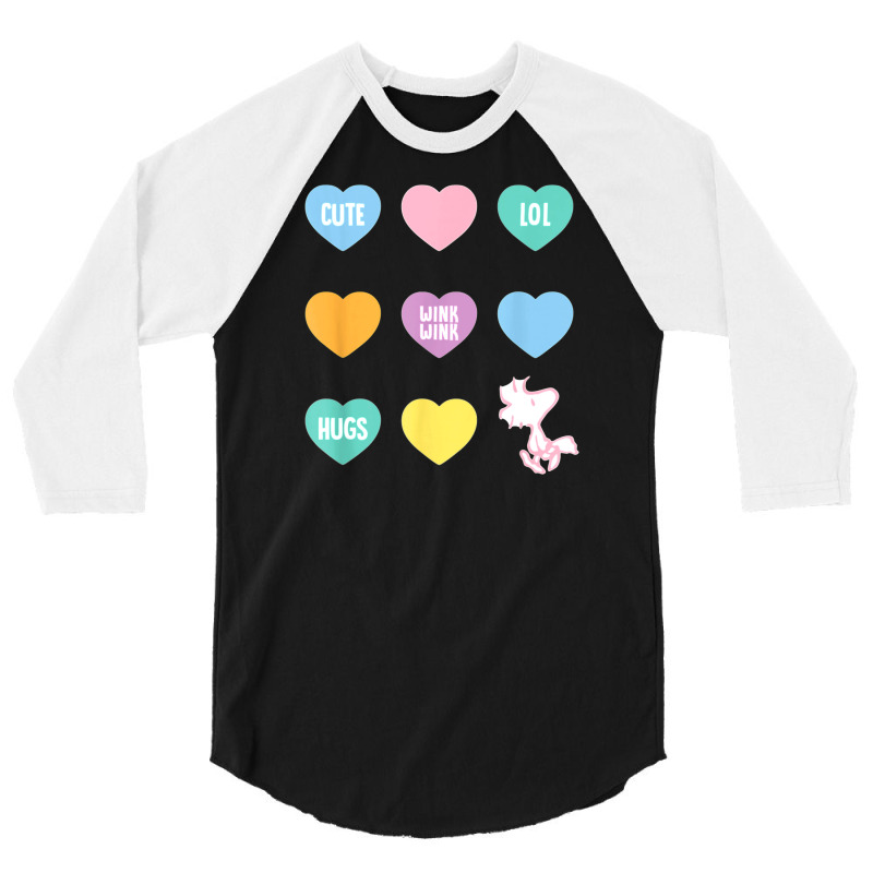 Peanuts Valentine Candy Heart 3/4 Sleeve Shirt | Artistshot