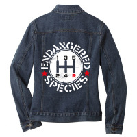 Manual Transmission Endangered Species Ladies Denim Jacket | Artistshot