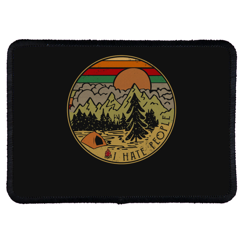 I Hate People Camping Outdoors Rectangle Patch | Artistshot