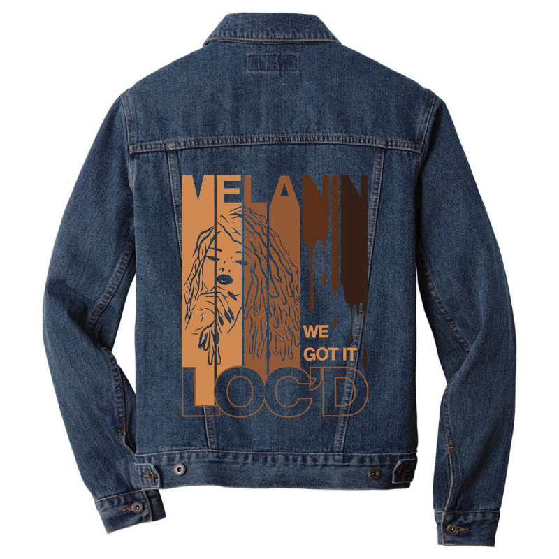 Melanin Drippin We Got It Loc'd Black Afro Natural Hair Men Denim Jacket | Artistshot