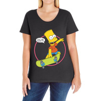 The Simpsons Bart Simpson Eat My Shorts Ladies Curvy T-shirt | Artistshot