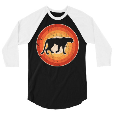 Cheetah Cat Retro Sunset Vintage 60s 70s Shirt For Men Women Boys Girl 3/4 Sleeve Shirt Designed By Mizwar464
