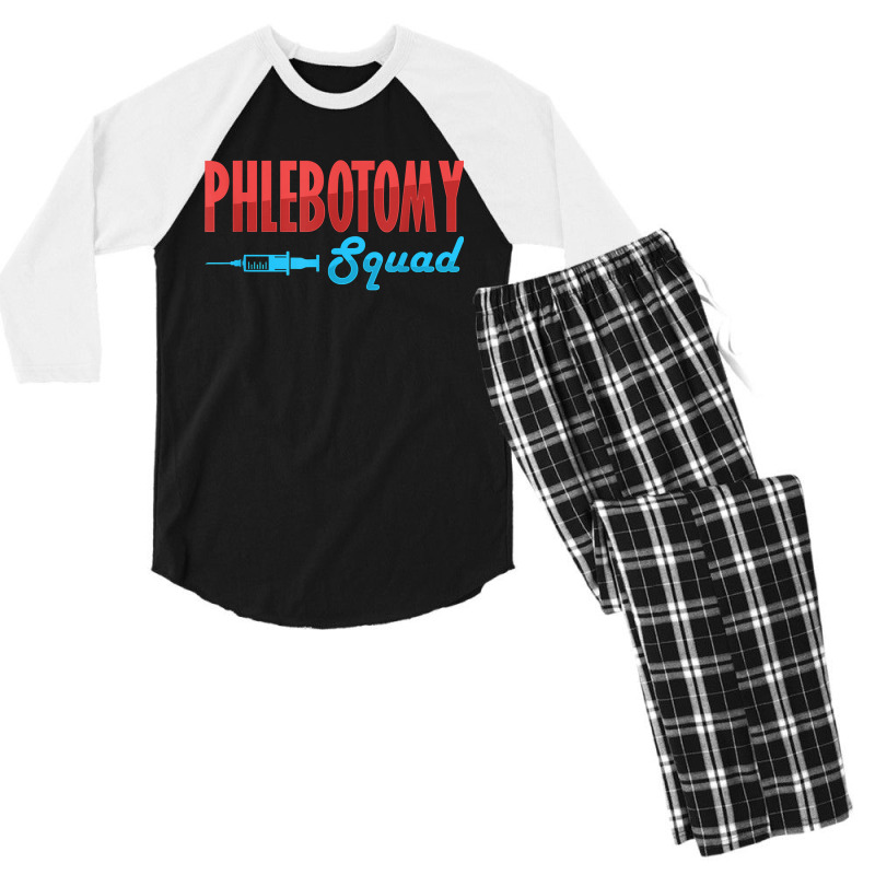 Phlebotomy Squad Veins Syringe Phlebotomist Needle Gift For Fans Men's 3/4 Sleeve Pajama Set | Artistshot