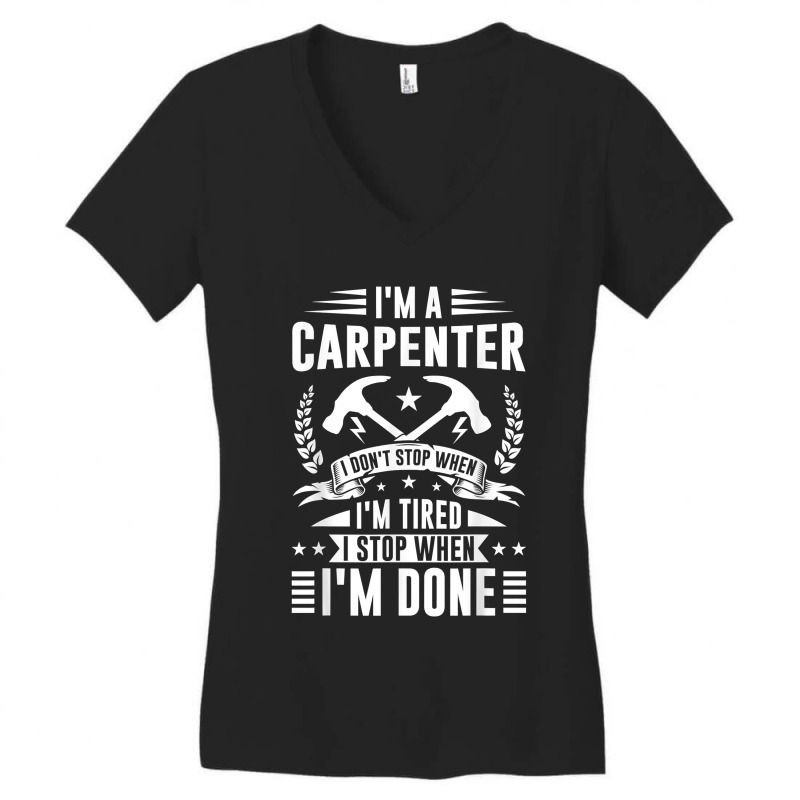 Mens Cool Carpenter Funny Joiner Hard Work Woodworking For Fans Women's V-Neck T-Shirt by IrmaJeannette | Artistshot