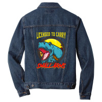 Licensed To Carry Small Arms Funny Dinosaur Pun T-rex Joke Men Denim Jacket | Artistshot