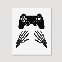 Funny Gamer Halloween Spooky Skeleton Hands Gift Kids Boys Girls Teens Portrait Canvas Print | Artistshot