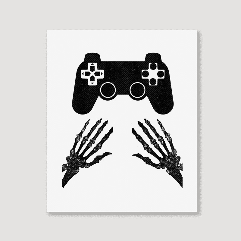 Funny Gamer Halloween Spooky Skeleton Hands Gift Kids Boys Girls Teens Portrait Canvas Print | Artistshot