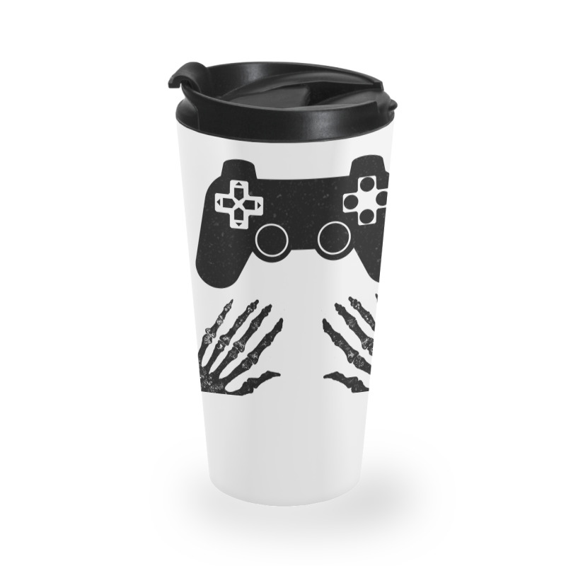 Funny Gamer Halloween Spooky Skeleton Hands Gift Kids Boys Girls Teens Travel Mug | Artistshot