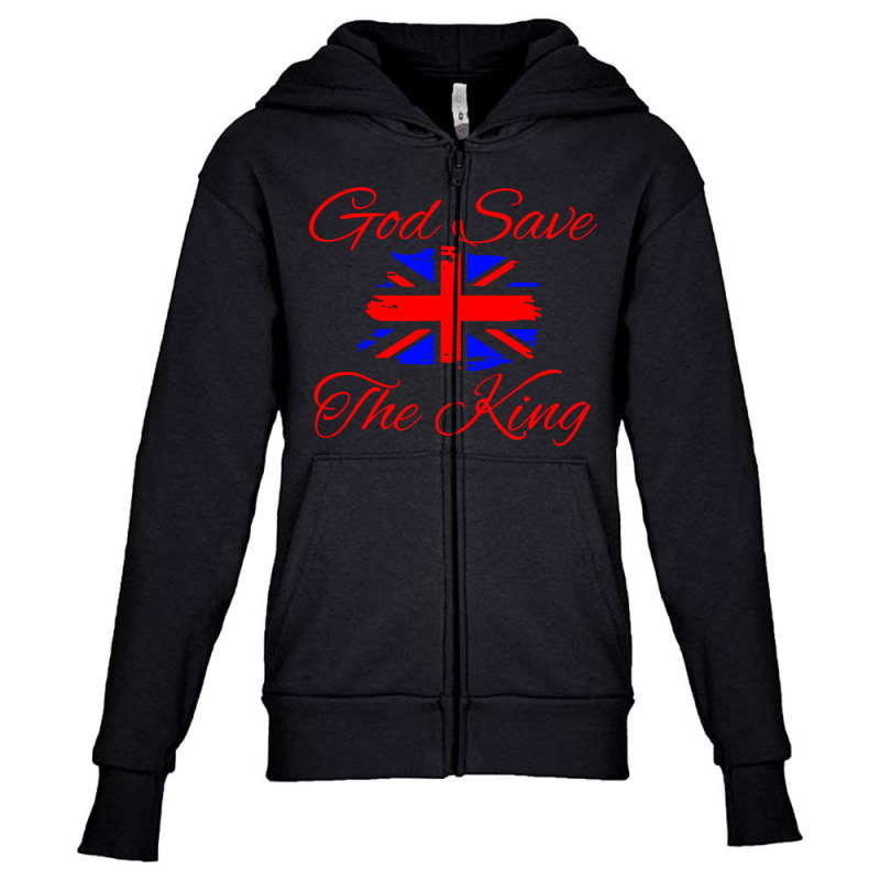 God Save The King Youth Zipper Hoodie | Artistshot