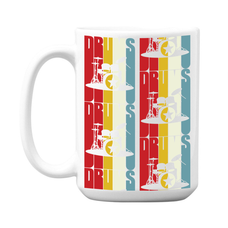 Retro Drums Drummer Gift Idea S S Vintage 15 Oz Coffee Mug | Artistshot