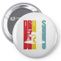 Retro Drums Drummer Gift Idea S S Vintage Pin-back Button | Artistshot