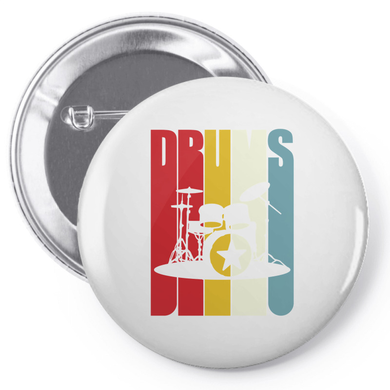 Retro Drums Drummer Gift Idea S S Vintage Pin-back Button | Artistshot