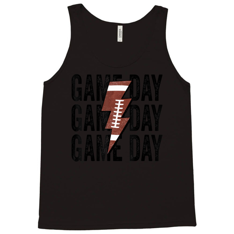 Vintage Game Day Football Lightning Bolt Team Sport Tank Top by Jerhogen528 | Artistshot