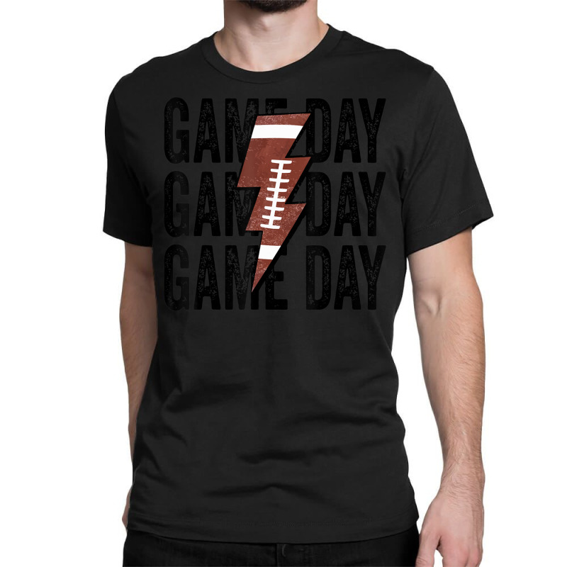 Vintage Game Day Football Lightning Bolt Team Sport Classic T-shirt by Jerhogen528 | Artistshot