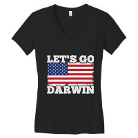 Lets Go Darwin Funny Sarcastic Women Men T-shirt Women's V-neck T-shirt | Artistshot