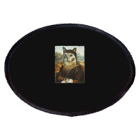 Mona Lisa Cat Oval Patch | Artistshot