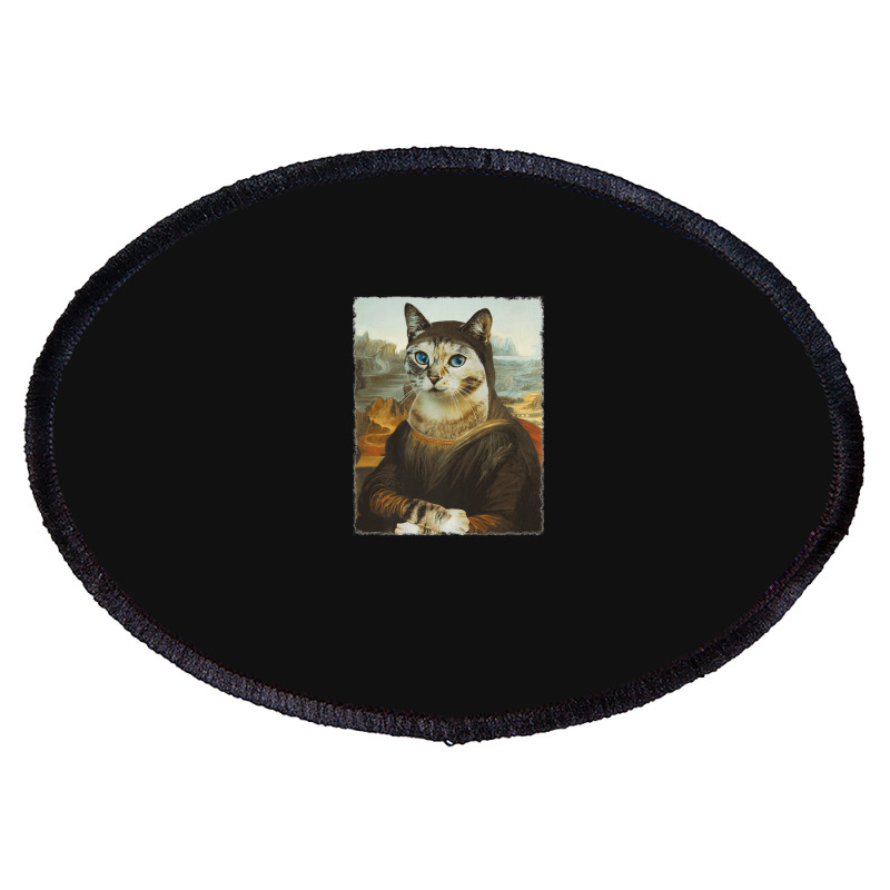 Mona Lisa Cat Oval Patch | Artistshot