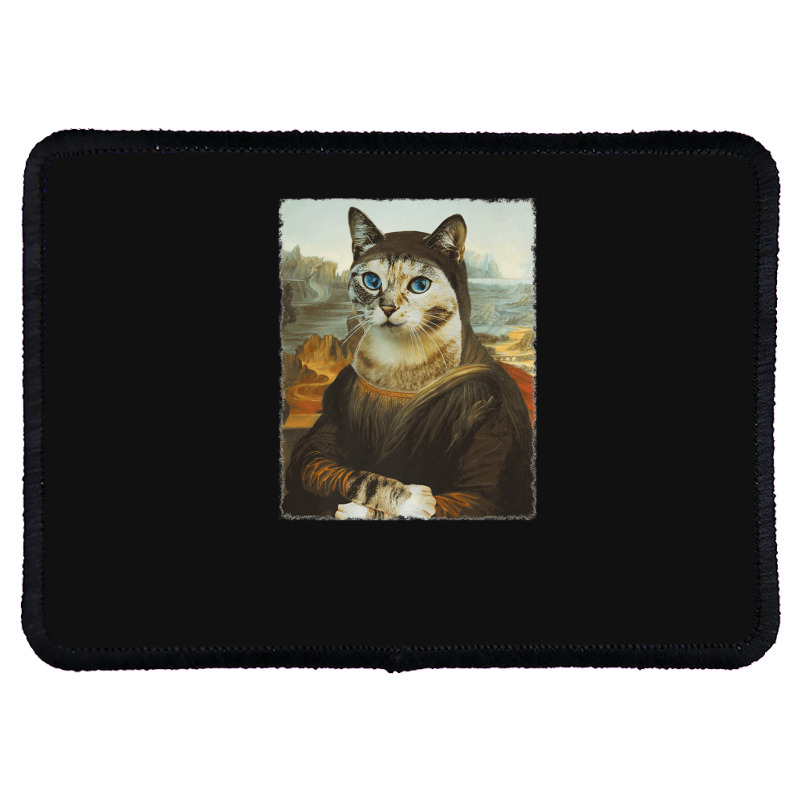 Mona Lisa Cat Rectangle Patch | Artistshot