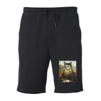 Mona Lisa Cat Fleece Short | Artistshot