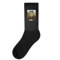 Mona Lisa Cat Socks | Artistshot