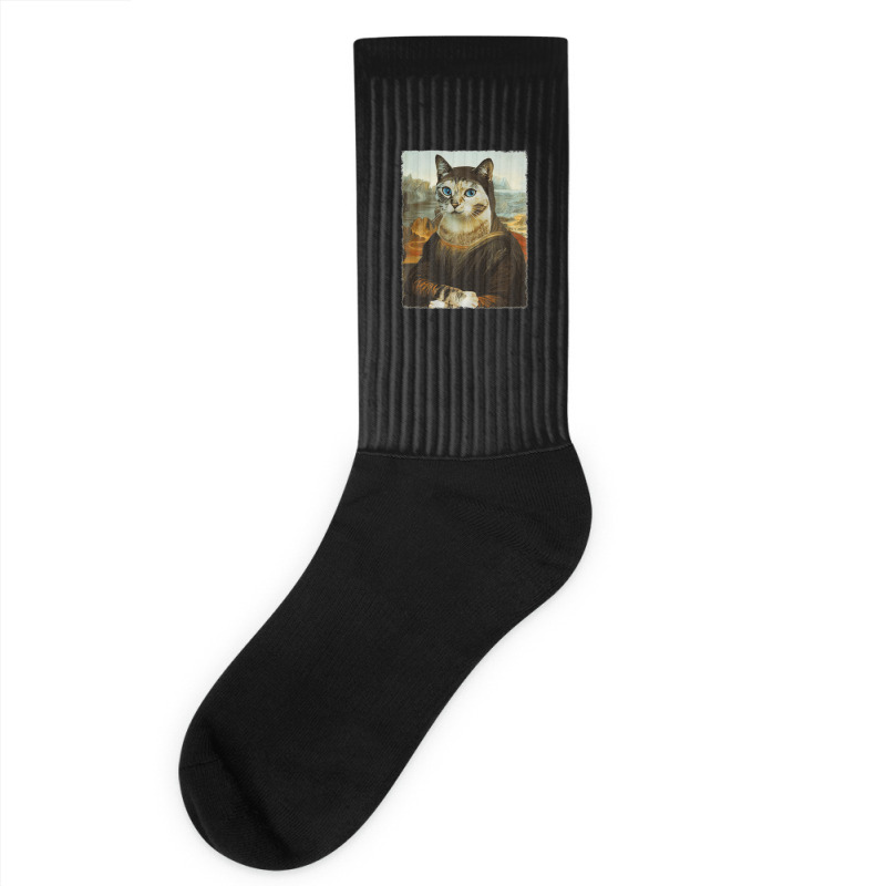 Mona Lisa Cat Socks | Artistshot