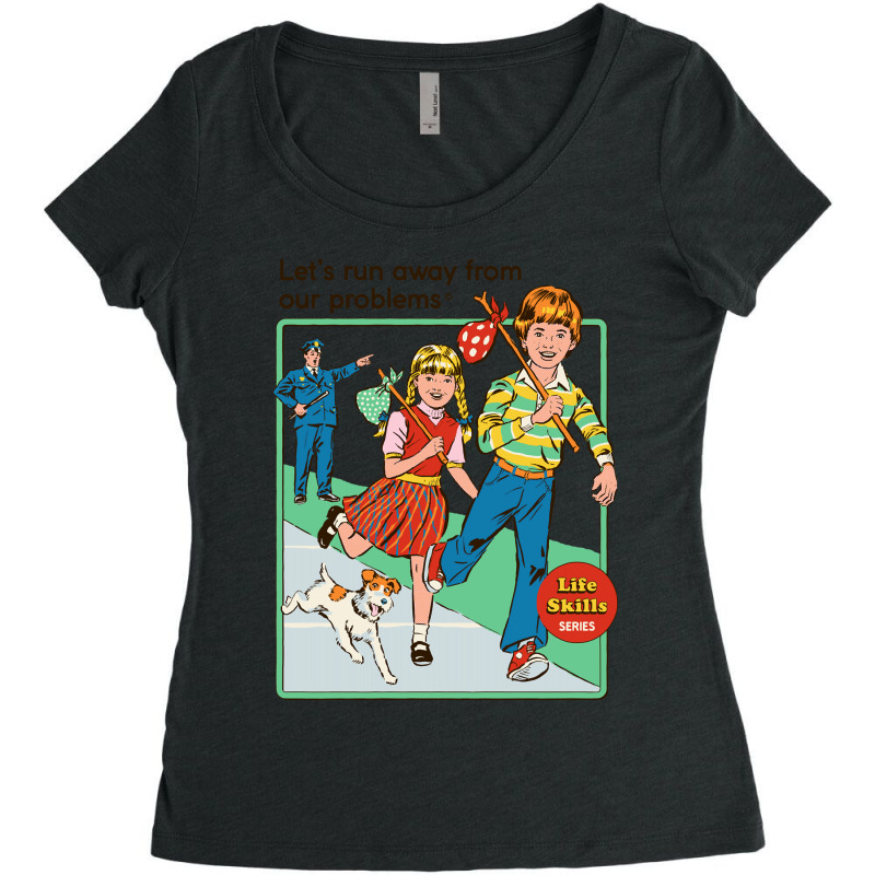 Let's Run Away Women's Triblend Scoop T-shirt by cm-arts | Artistshot