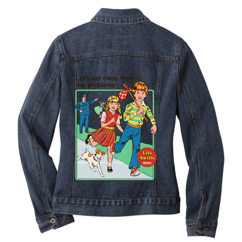 Let's Run Away Ladies Denim Jacket by cm-arts | Artistshot