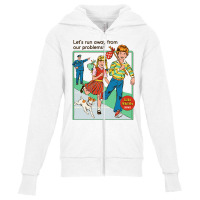 Let's Run Away Youth Zipper Hoodie | Artistshot