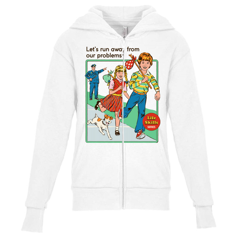 Let's Run Away Youth Zipper Hoodie by cm-arts | Artistshot