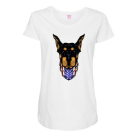 Doberman Bandana Maternity Scoop Neck T-shirt | Artistshot