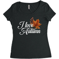 I Love Autumn  Colorful Leaves  Leaf Fall Season T Shirt Women's Triblend Scoop T-shirt | Artistshot