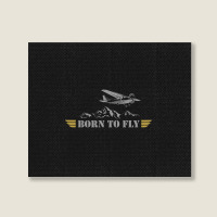 Born To Fly  Pilot Plane - Single Airplane Landscape Canvas Print | Artistshot