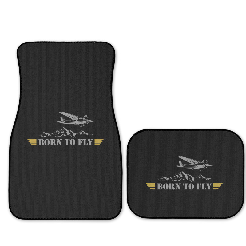 Born To Fly  Pilot Plane - Single Airplane Full Set Car Mats | Artistshot