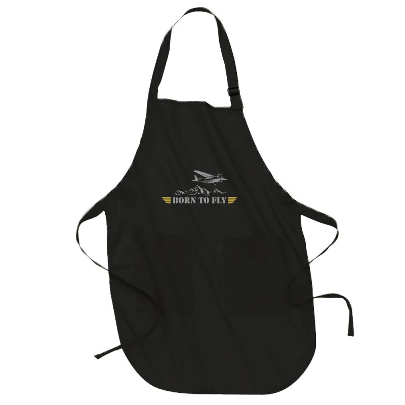 Born To Fly  Pilot Plane - Single Airplane Full-length Apron | Artistshot