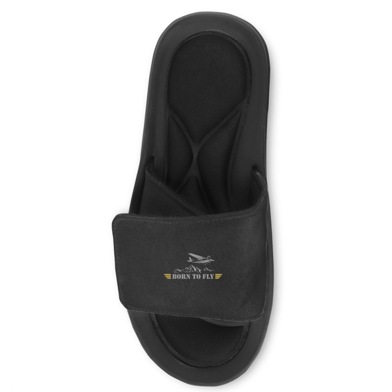 Born To Fly  Pilot Plane - Single Airplane Slide Sandal | Artistshot