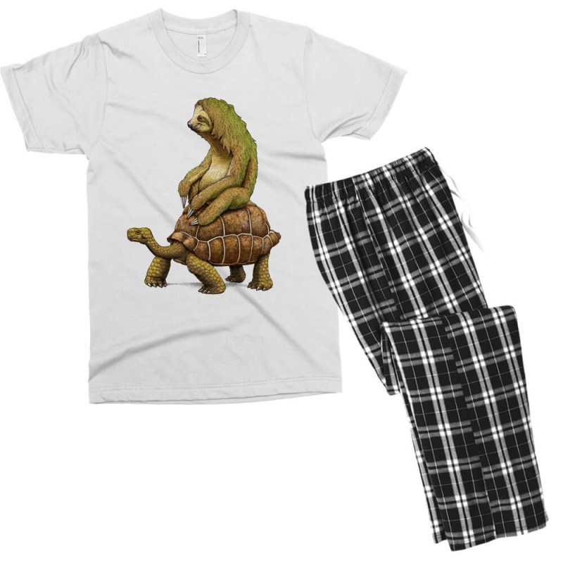 Sloth Riding Turtle Funny Men's T-shirt Pajama Set | Artistshot