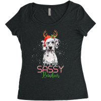 Dalmatian Dog Christmas Dalmatian Im The Sassy Reindeer Santa Dog 494  Women's Triblend Scoop T-shirt | Artistshot