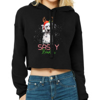 Dalmatian Dog Christmas Dalmatian Im The Sassy Reindeer Santa Dog 494  Cropped Hoodie | Artistshot