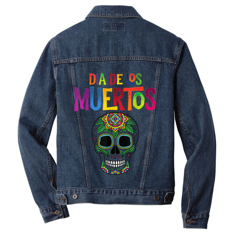 Dia De Los Muertos Celebration Sugar Skull Calavera Men Denim Jacket by AnaMercedesContreras | Artistshot