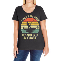 Men Can't Work Today My Arm Is In A Cast Shirt Funny Fishing T Shirt Ladies Curvy T-shirt | Artistshot