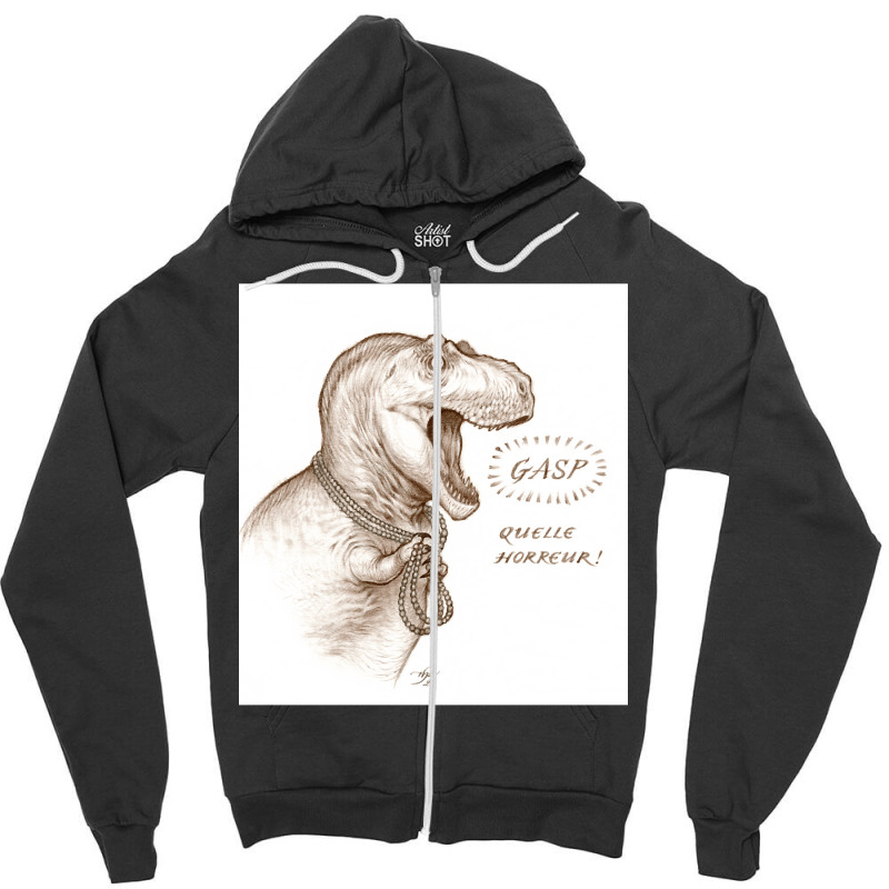 Pearl-clutching Tyrannosaur Zipper Hoodie | Artistshot