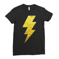 Lightning Bolt Tshirt Gold Color White Print Tee For Boys Ladies Fitted T-shirt | Artistshot