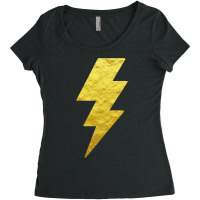 Lightning Bolt Tshirt Gold Color White Print Tee For Boys Women's Triblend Scoop T-shirt | Artistshot