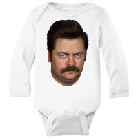 Ron Swanson Long Sleeve Baby Bodysuit | Artistshot