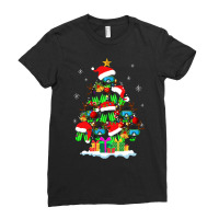 Awesome Christmas Tree With Diving Ball T  Shirt Diving Christmas Sant Ladies Fitted T-shirt | Artistshot