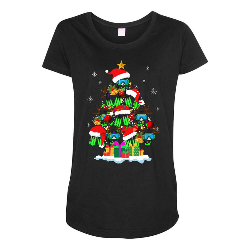 Awesome Christmas Tree With Diving Ball T  Shirt Diving Christmas Sant Maternity Scoop Neck T-shirt by machoislands | Artistshot