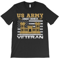 Vintage Us Army Combat Engineer Combat Engineer Veteran Gift For Fans T-shirt | Artistshot