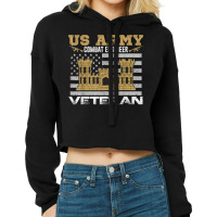 Vintage Us Army Combat Engineer Combat Engineer Veteran Gift For Fans Cropped Hoodie | Artistshot